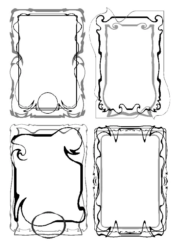 Black and white vector frames for text formatting, №1