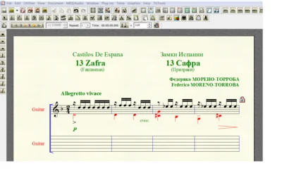 ZAFRA by Moreno-Torroba  for 6-string guitar