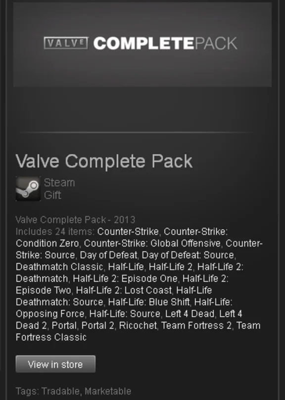 Valve Complete Pack - STEAM Gift - Region RU+CIS+UA