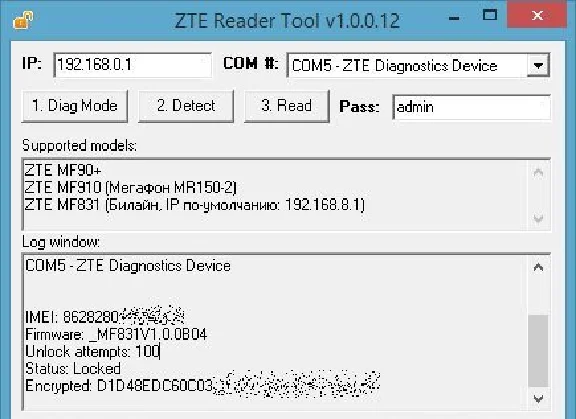 ZTE MF831 Unlock Code.