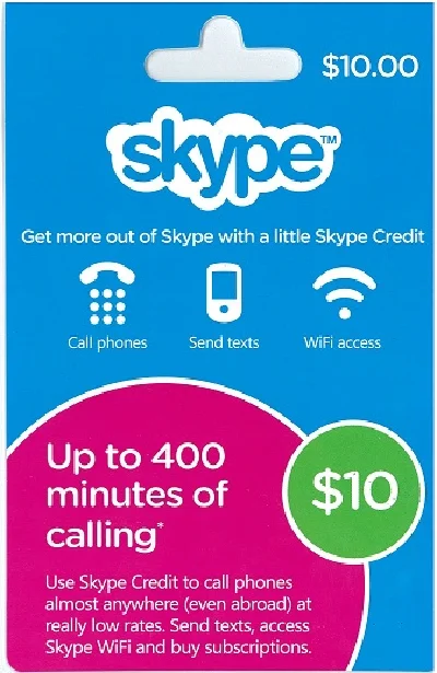 AUD 10 Australian$ = 7 USD, redeem on http://www.skype.com