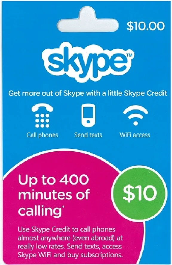 AUD 10 Australian$ = 7 USD, redeem on http://www.skype.com