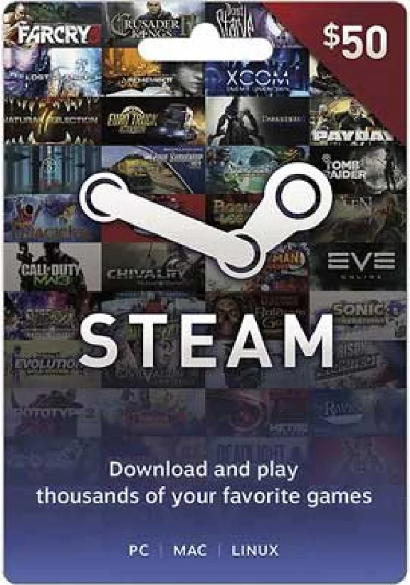 STEAM WALLET GIFT CARD $50 USD (US account)