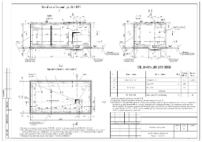 Монолитные колодцы связи, прямой и угловой (DWG)