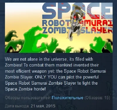 Space Robot Samurai Zombie Slayer STEAM KEY REGION FREE