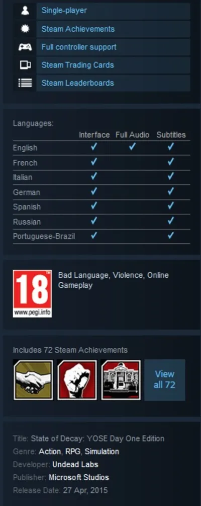 State of Decay: YOSE Day One (Steam Gift Region Free)