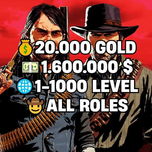 RDO • ALL ROLES + 20.000 GOLD BARS + 1.600.000 MONEY $ + 1-1000 LEVEL • RDR2