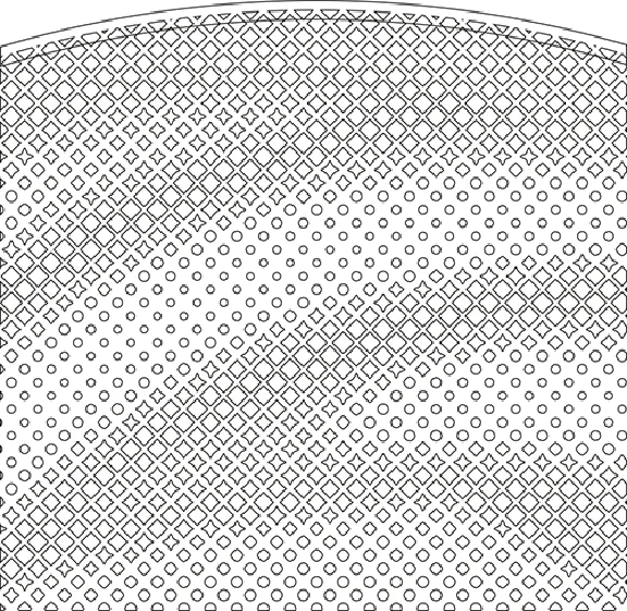 The stamp with protection texture, two hidden image