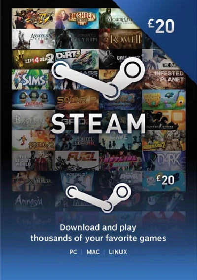 STEAM WALLET GIFT CARD £20 (GBP) | Discounts