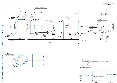 Hinge knuckle. Working drawing of a part in a compass