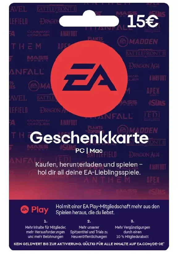 EA Gift Card €15 Ea App KEY🔑 The European Union
