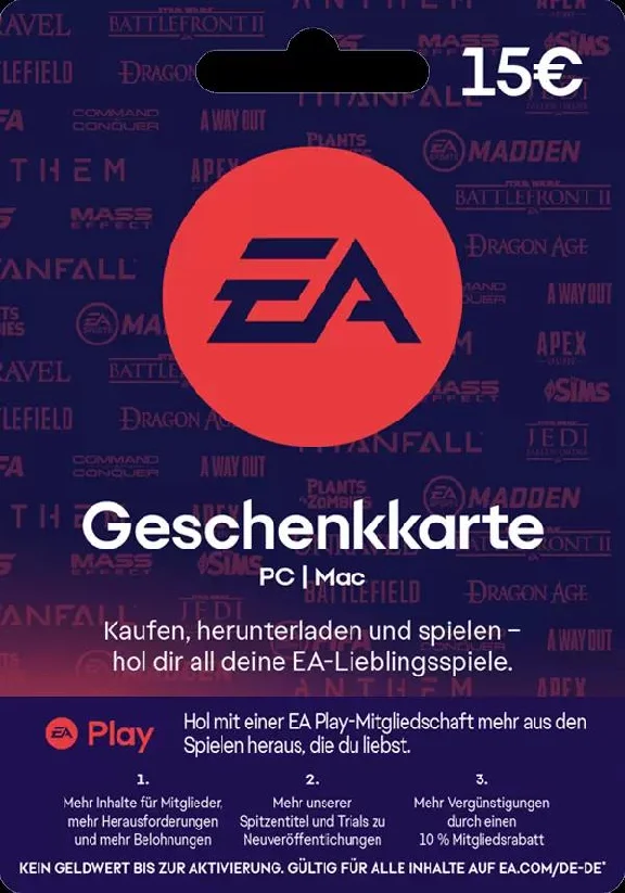 EA Gift Card €15 Ea App KEY🔑 The European Union