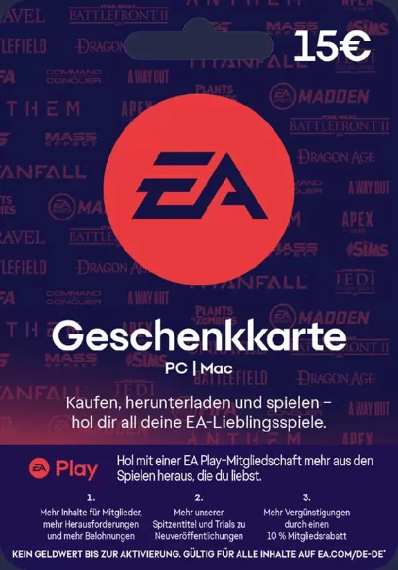 EA Gift Card €15 Ea App KEY🔑 The European Union
