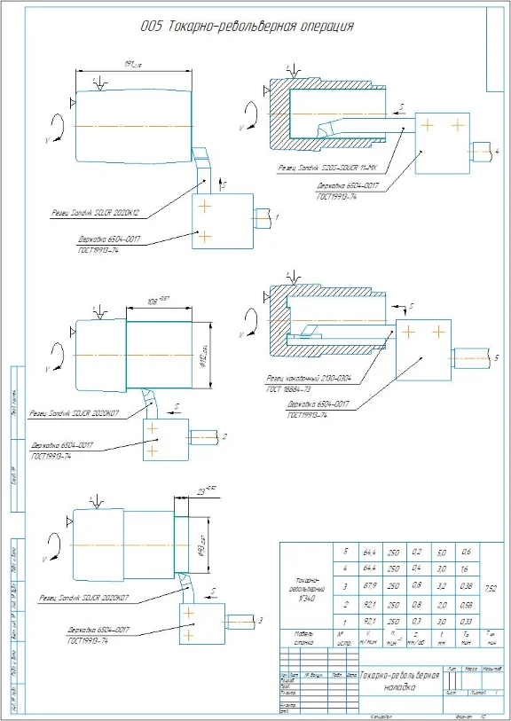 Цилиндр. Чертежи и технологический процесс изготовления