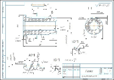Working drawing of a nut with a non-standard thread