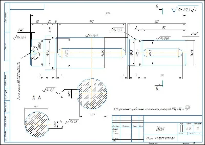 Working drawing of the shaft part in the compass