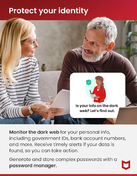 McAfee Total Protection 2025 Antivirus 2 Years 1 Device