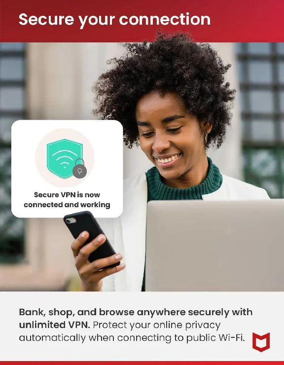 McAfee Total Protection 2025 Antivirus 2 Years 1 Device