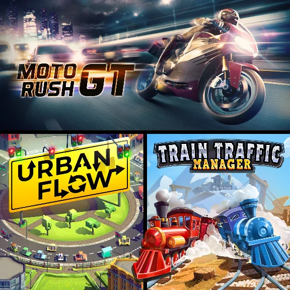 Moto Rush GT  Urban Flow  Train Traffic Manager