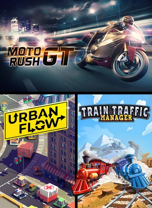 Moto Rush GT  Urban Flow  Train Traffic Manager