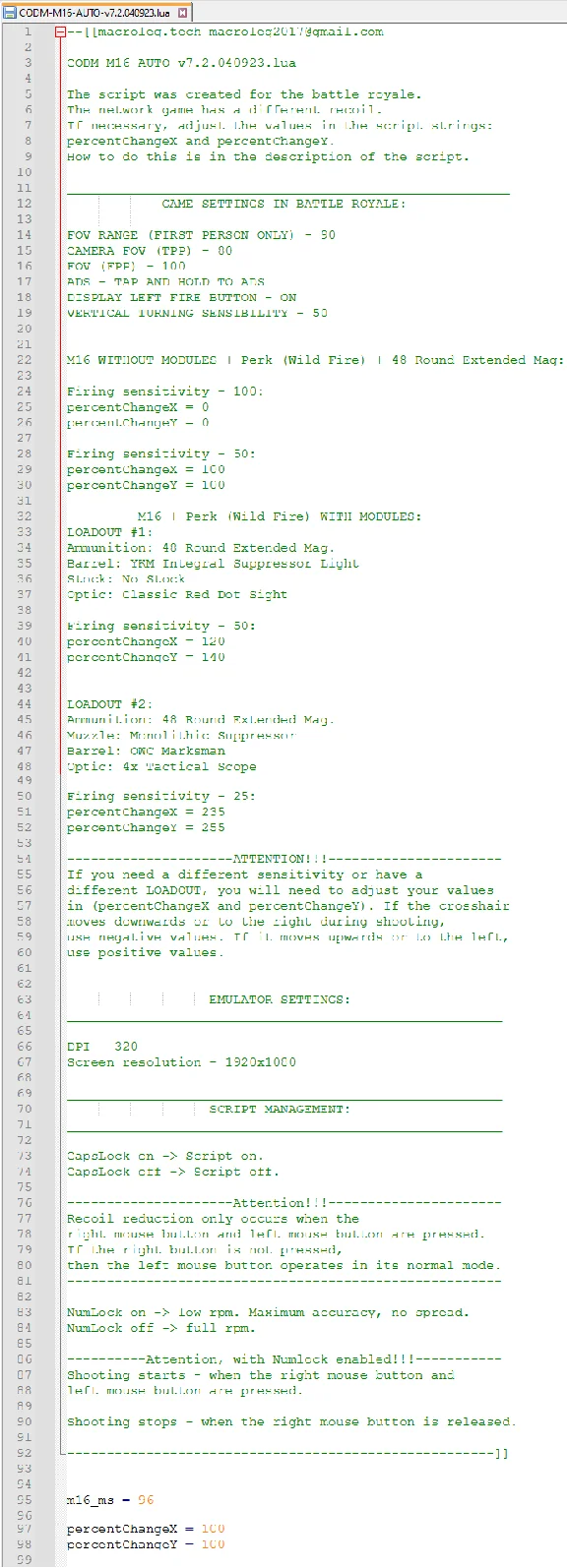 COD Mobile - BP50, M16, SWORDFISH. Scripts for logitech