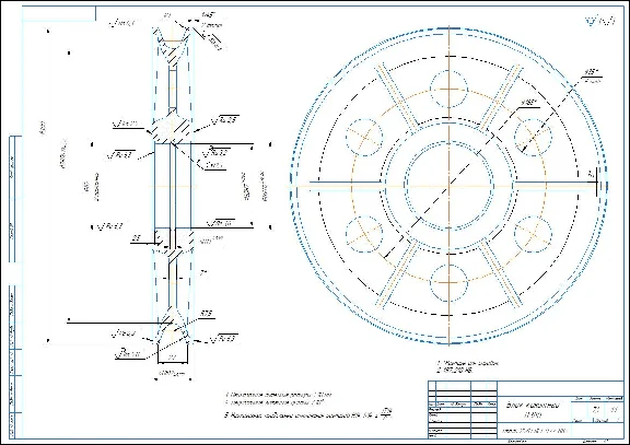 Drawing of the detail "Rope block" in the compass
