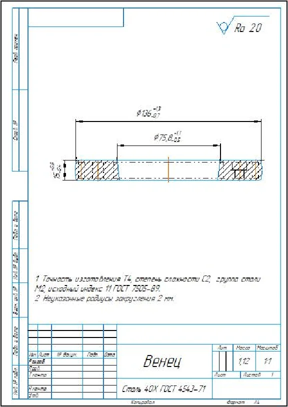 Technological process of manufacturing the crown part