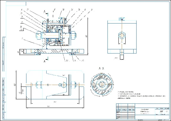 Drilling jig fixture drawing