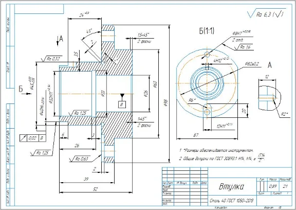 Technological process of bushing machining