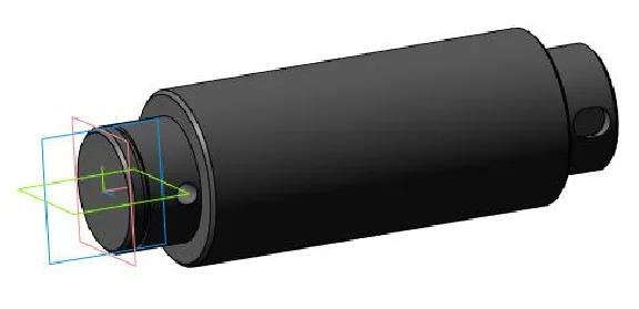 Drawing and 3D model of the shaft part in the compass p