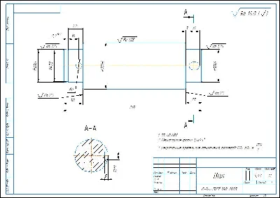 Drawing and 3D model of the shaft part in the compass p