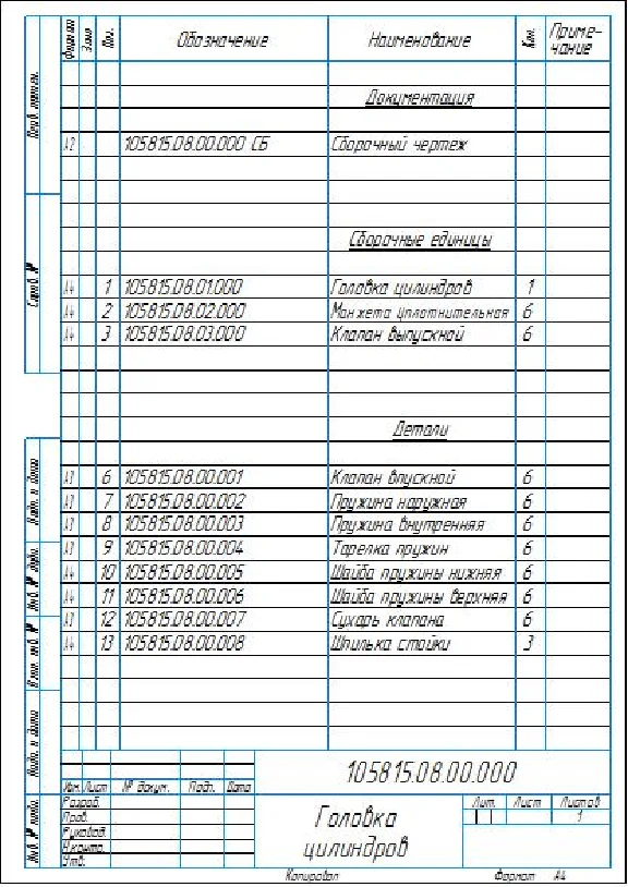Engine cylinder head drawings in AutoCAD