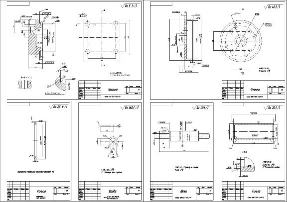 Чертеж гидроцилиндра в программе AutoCAD