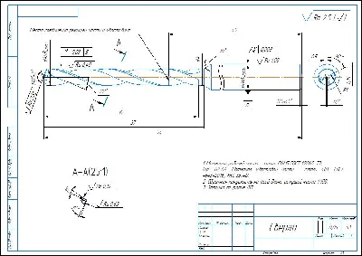 Drawing of a twist drill with a diameter of 4 mm in a c