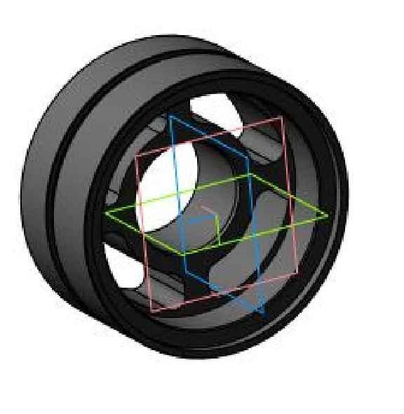 Drawing and 3D model of the bearing housing part in the