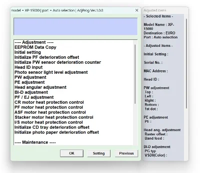 EPSON AdjProg Reset Epson XP-15000