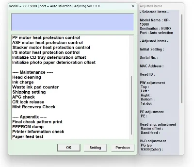 EPSON AdjProg Reset Epson XP-15000