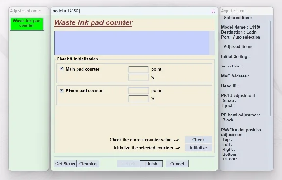 EPSON AdjProg Reset L4150