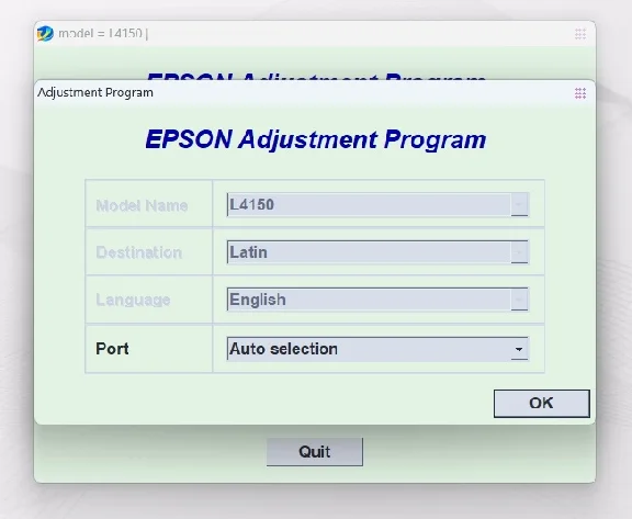 EPSON AdjProg Reset L4150