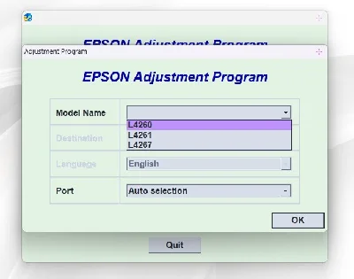 EPSON AdjProg Reset L4260 L4261 L4267