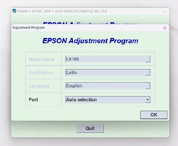 EPSON AdjProg Reset L8160