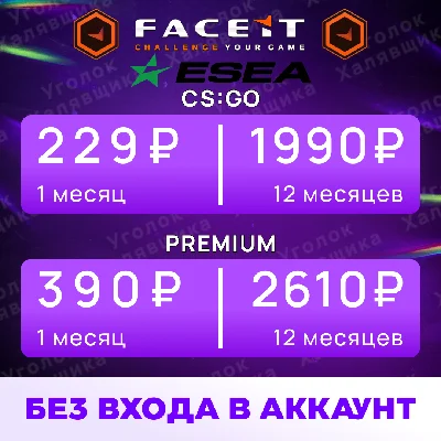 💥 [ЛОГ:ПАСС НЕ НУЖЕН] Фейсит Премиум  + ESEA 1/3/6/12м