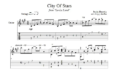 City Of Stars (La-La-Land) guitar notes