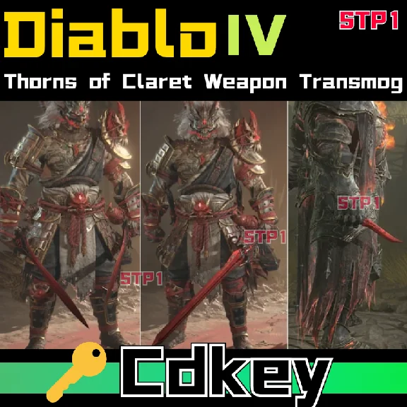 🔑Diablo IV 🔥Thorns of Claret Weapon Transmog
