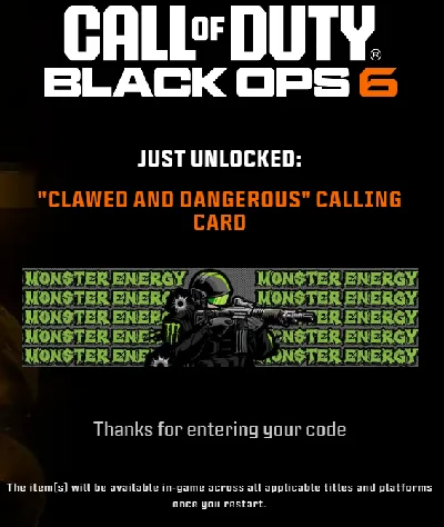 🔑Clawed and Dangerous” Calling Card |  MONSTER ENERGY