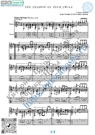 The Shadow of Your Smile (Sheet music Tabs Guitar)