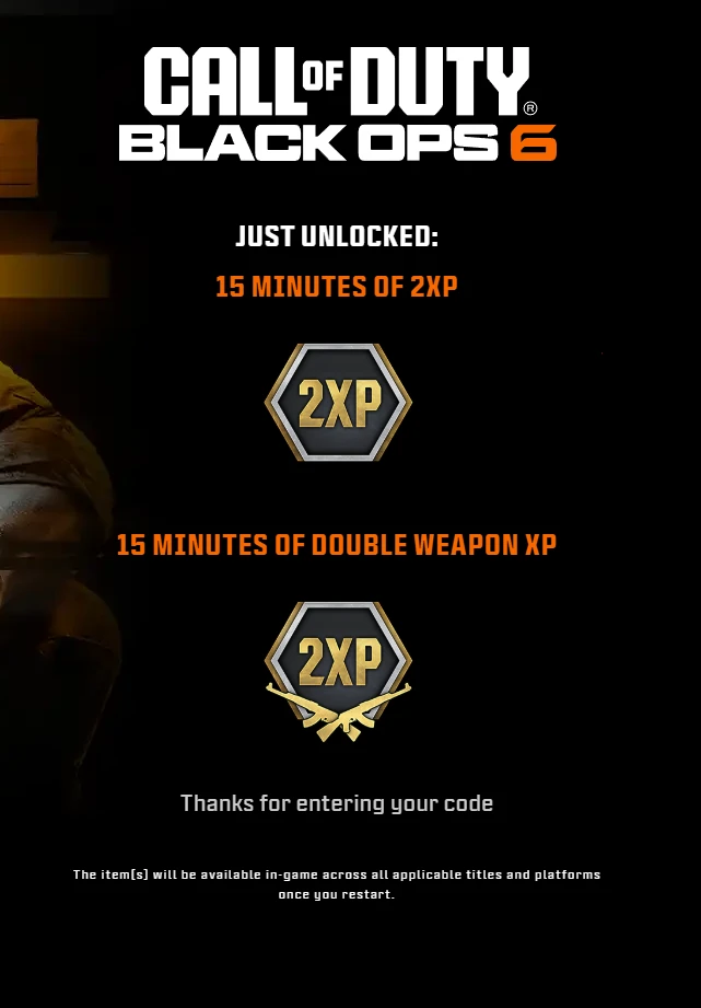 ⚡2XP / 2XP DUAL⚡15 Min⚡ COD 6⚡MONSTER ENERGY