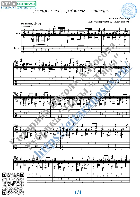 Birds of Passage Fly (Sheet Music, Tabs, Guitar Solo)