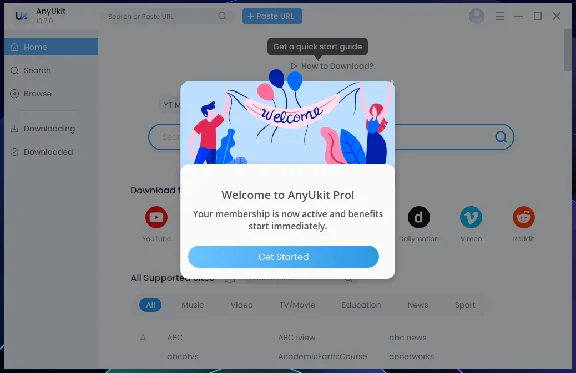 AnyUkit Pro YouTube Video Downloader 📋 1 год аккаунта