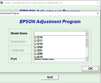 Сброс Epson L1210 L3210 L3250 L3251 L5290